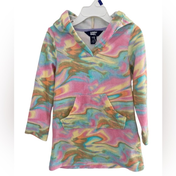 🆕🌊☀️Lands End NWOT Long Sleeve Hooded Swim Cover-up Size XXS(2-3 yrs) - Picture 1 of 9